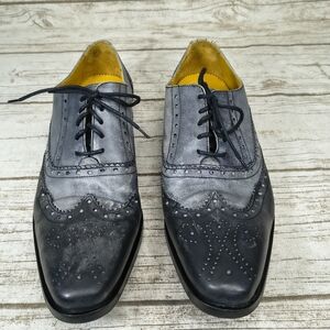Undandy Two Tone Black And Gray Brogue Wingtip Oxford Shoes Size 41
